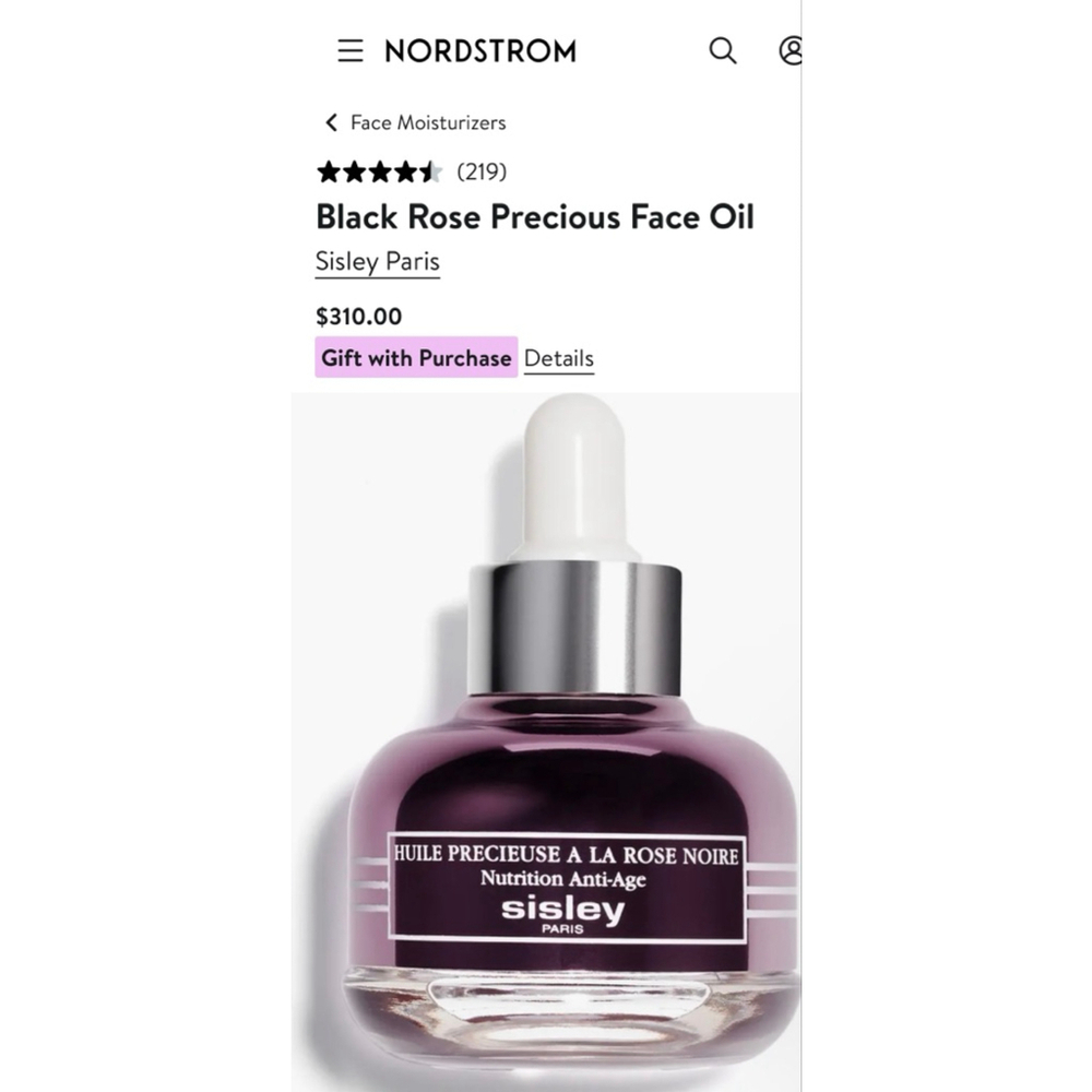 New Sisley Paris Black Rose Precious Face Oil